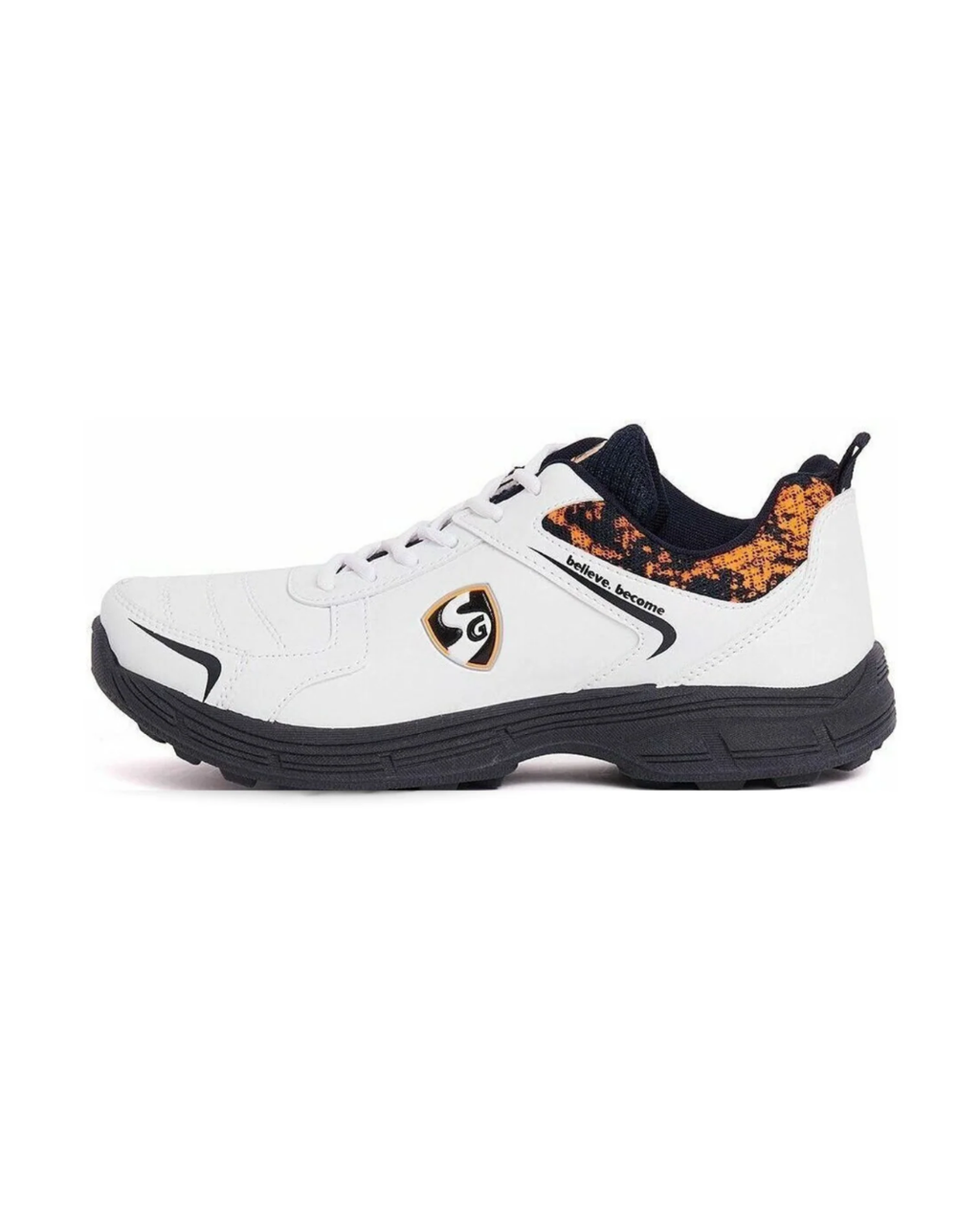 SG Savage Stud Shoe: Dynamic Navy Blue & Vibrant Orange Cricket Footwear