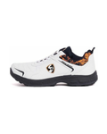 SG Savage Stud Shoe: Dynamic Navy Blue & Vibrant Orange Cricket Footwear