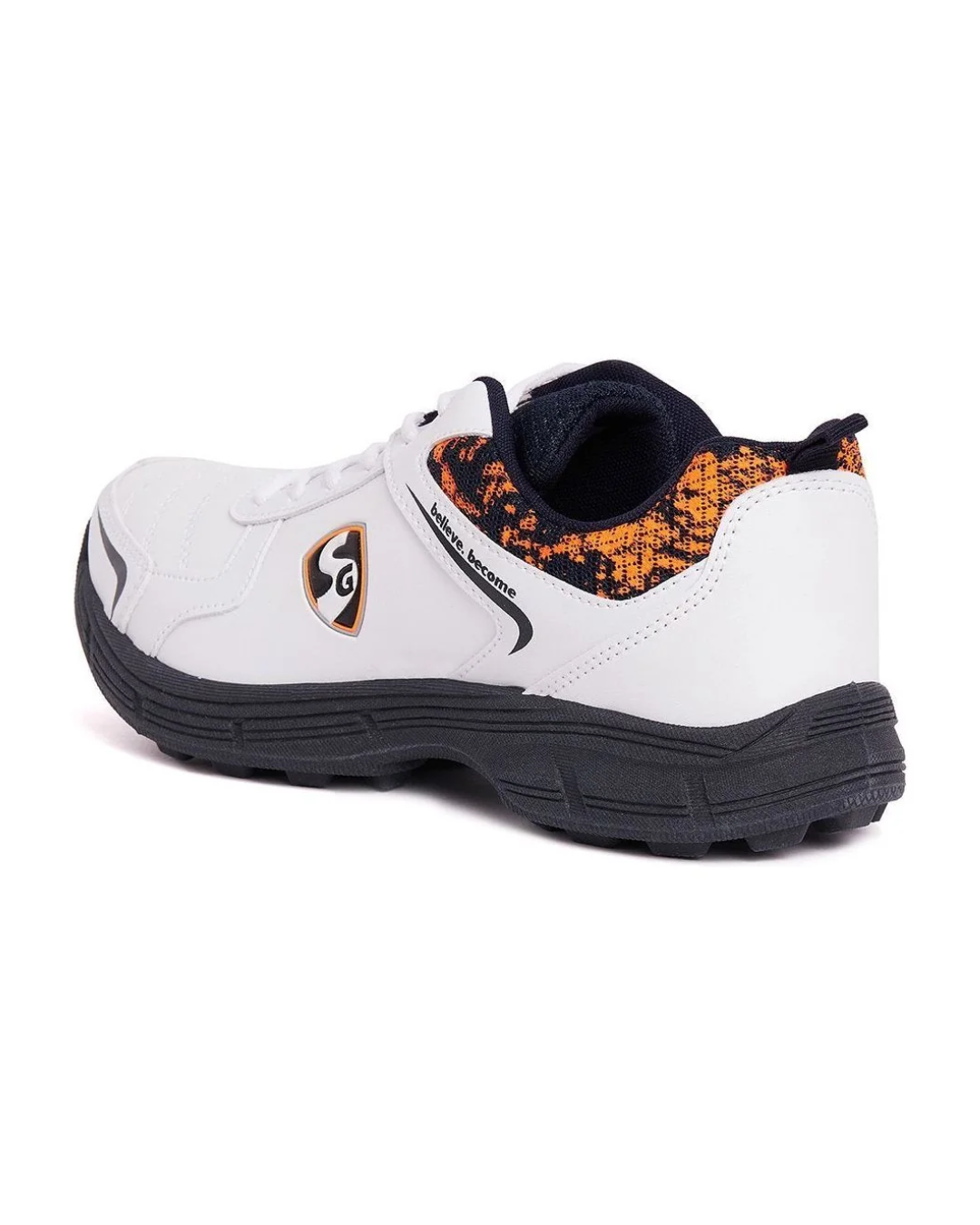 SG Savage Stud Shoe: Dynamic Navy Blue & Vibrant Orange Cricket Footwear