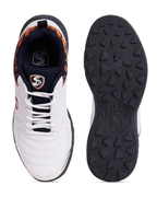 SG Savage Stud Shoe: Dynamic Navy Blue & Vibrant Orange Cricket Footwear