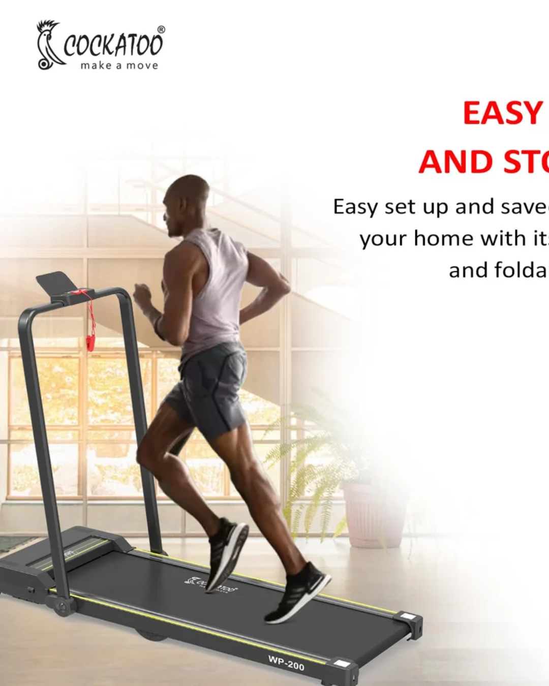 WP-200- 3HP foldable Peak Walk Pad, 12 km/hr Speed | Cockatoo