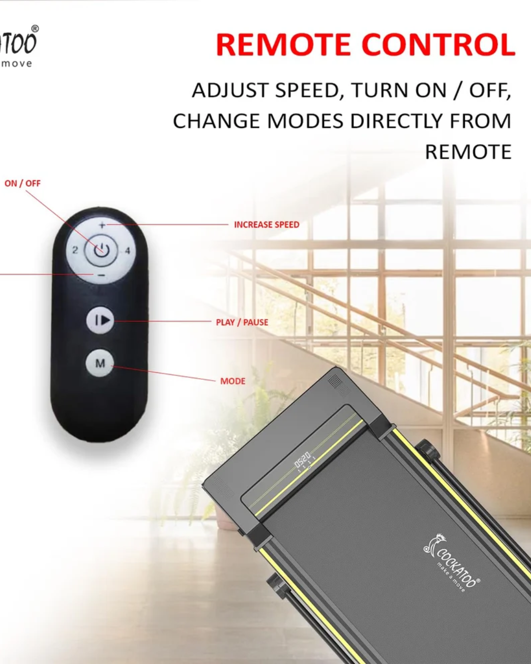 WP-200- 3HP foldable Peak Walk Pad, 12 km/hr Speed | Cockatoo